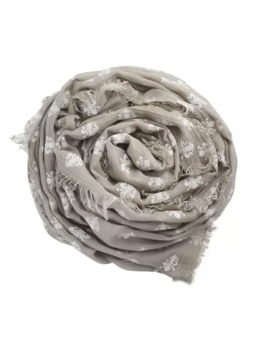 Nicki Colombo 2024 | Sciarpa pashmina beige giglio fiorentino
