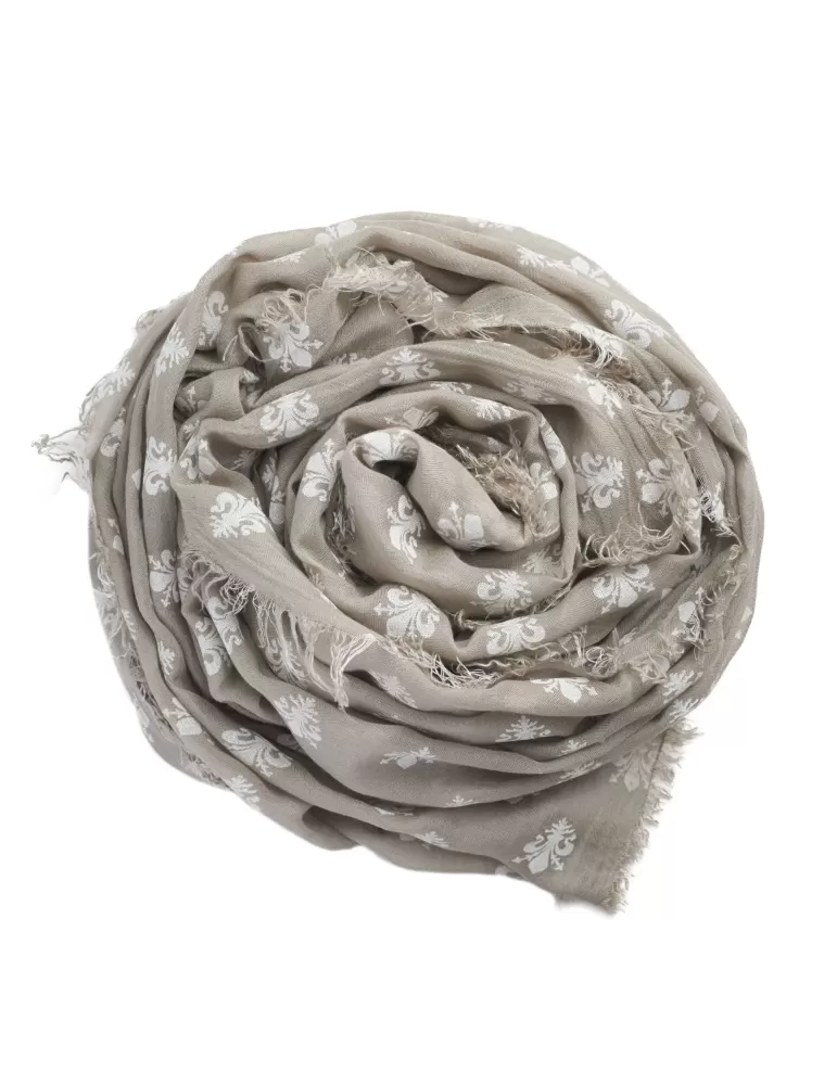 Nicki Colombo | Beige pattern modal large pashmina scarf Nicki Colombo | Beige pattern modal large pashmina scarf