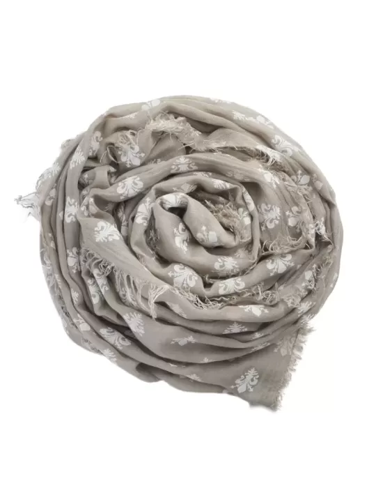 Nicki Colombo 2024 | Sciarpa pashmina beige giglio fiorentino Nicki Colombo 2024 | Sciarpa pashmina beige giglio fiorentino