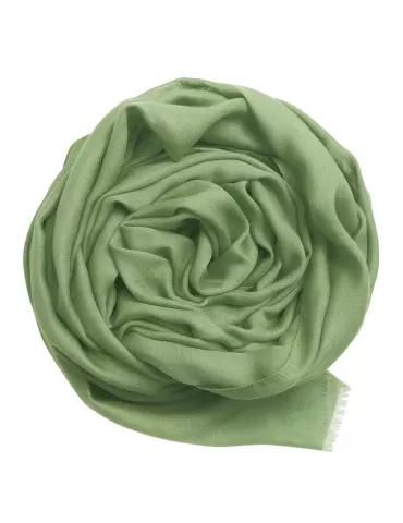 Green modal and cashmere large pashmina scarf