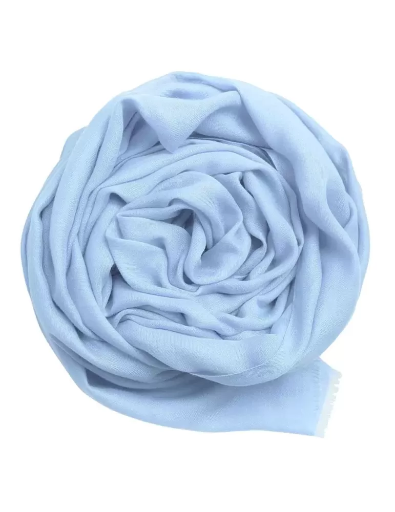 Light blue modal and cashmere large pashmina scarf