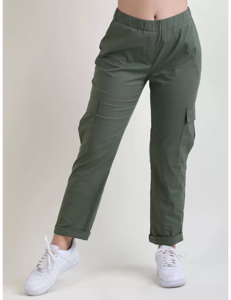 Rubamori military green cotton cargo trousers