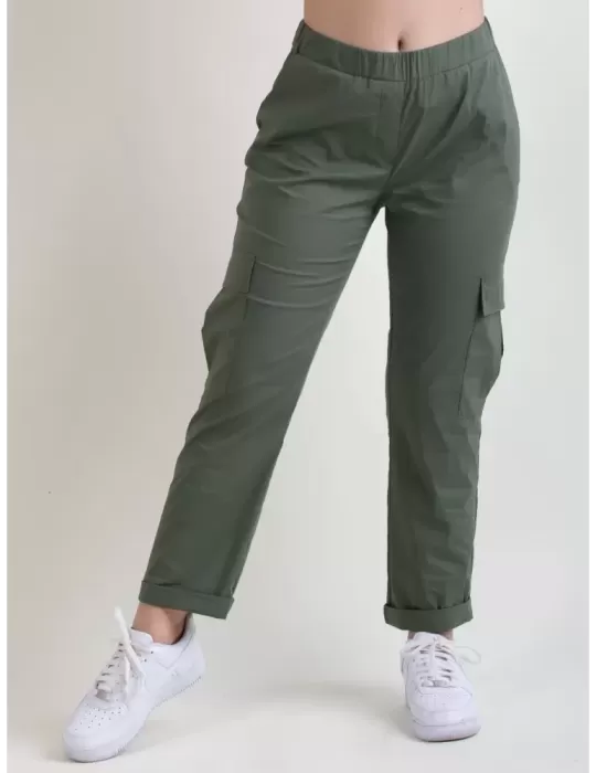 Rubamori Italy | Military green cotton cargo trousers