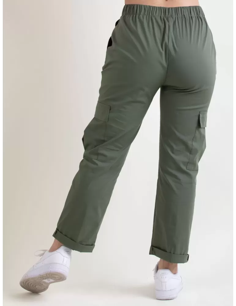 Rubamori military green cotton cargo trousers