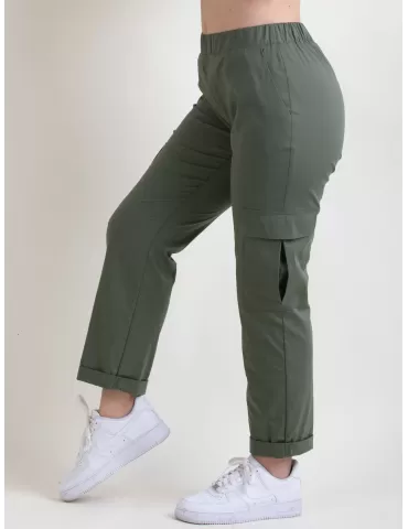 Rubamori Italy | Military green cotton cargo trousers 2