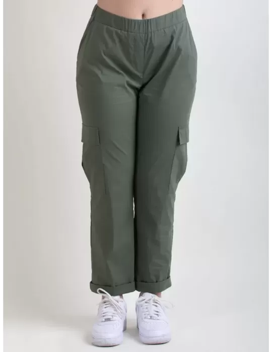 Rubamori Italy | Military green cotton cargo trousers