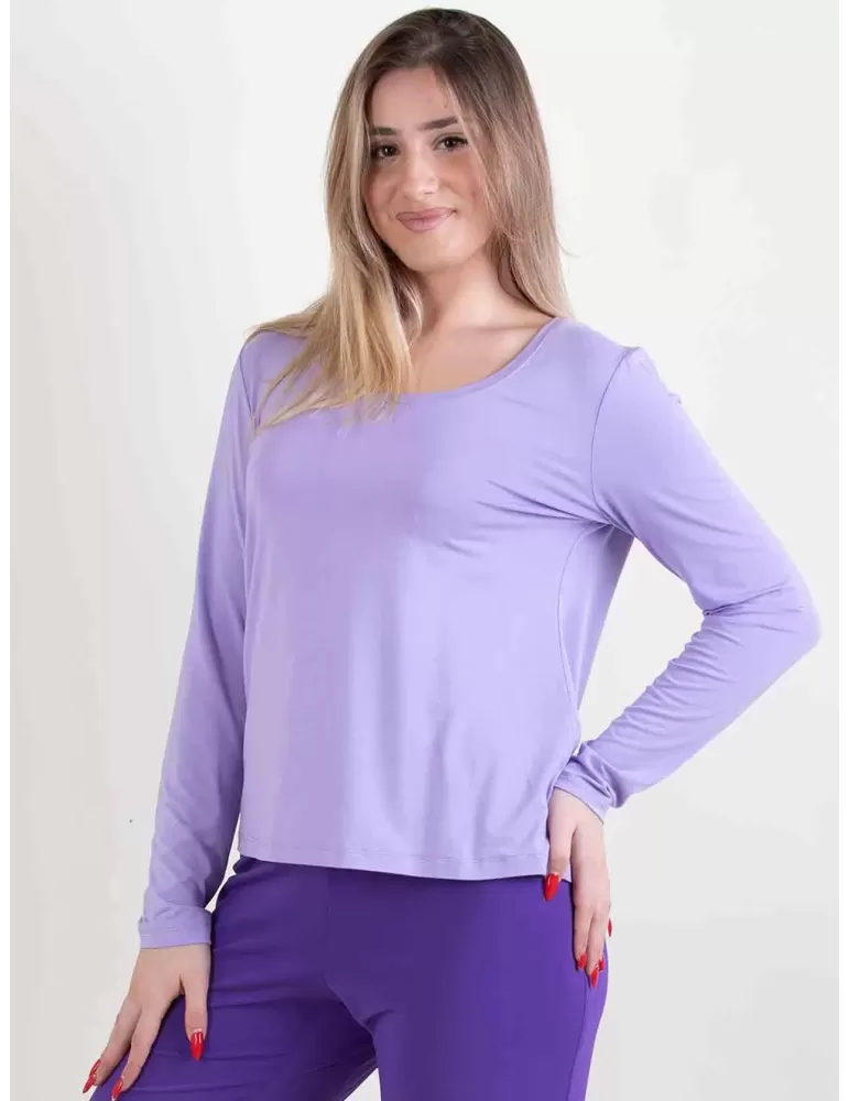 Amethist plain lilac bamboo fabric long sleeves shirt Amethist plain lilac bamboo fabric long sleeves shirt