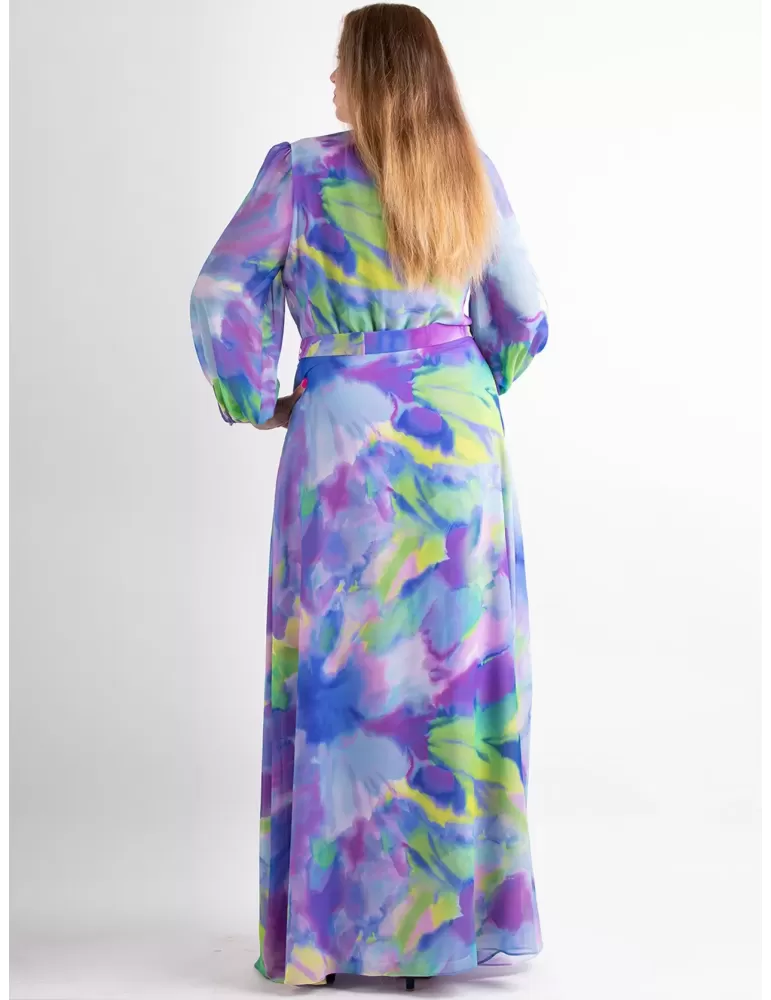 Evassè by Costura Europea | lilac formal dress long sleeves front split