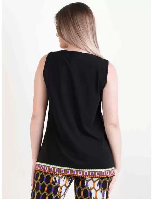 Piero Moretti black viscose top with profiles