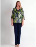 Evassè multi colour sequins two piece formal pants set