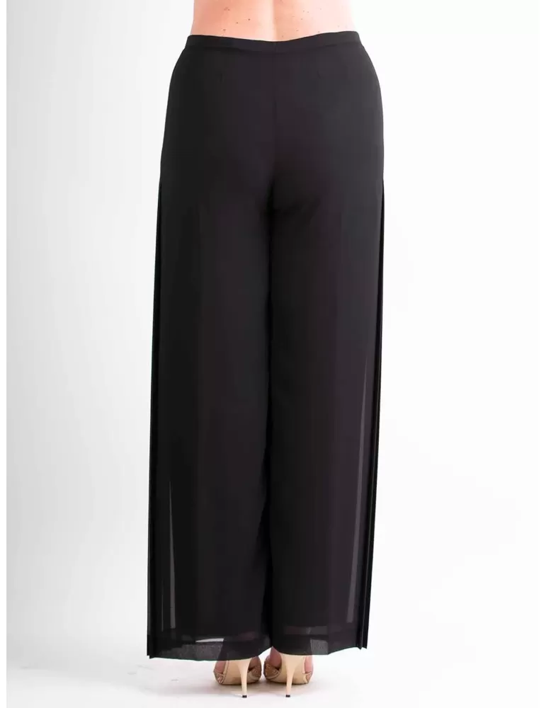 Evassè by Costura Europea | Pantaloni palazzo neri seta fino alla 54