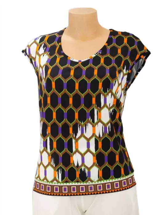 Piero Moretti purple orange net printed two pieces twinset