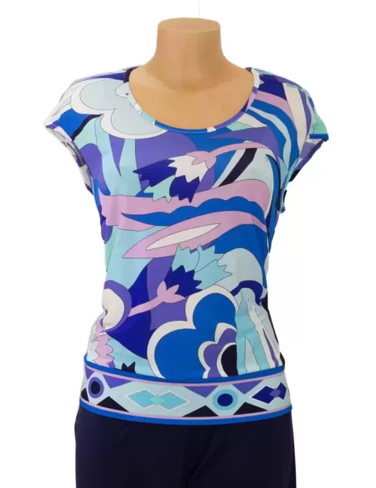 Piero Moretti 2024 | Plus size blue turquoise lilac two pieces twinset