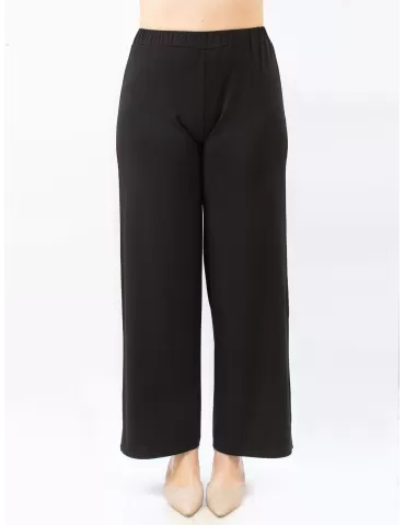Francesca Mercuriali silk pull-on formal black palazzo trousers