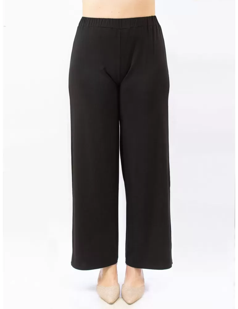 Francesca Mercuriali silk pull-on formal black palazzo trousers Francesca Mercuriali silk pull-on formal black palazzo trousers