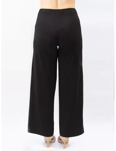 Francesca Mercuriali silk pull-on formal black palazzo trousers 2