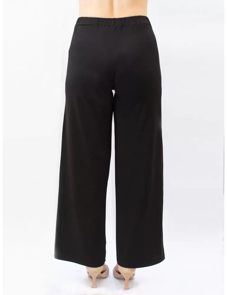 Francesca Mercuriali silk pull-on formal black palazzo trousers