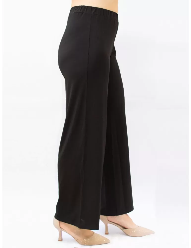 Francesca Mercuriali silk pull-on formal black palazzo trousers