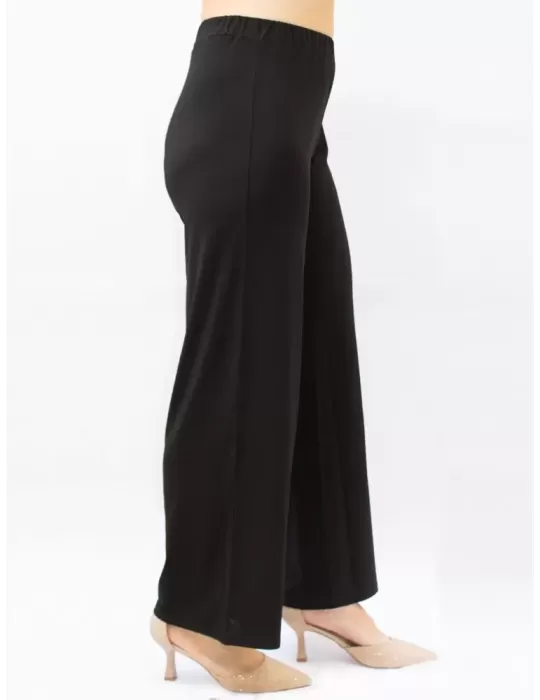 Francesca Mercuriali silk pull-on formal black palazzo trousers