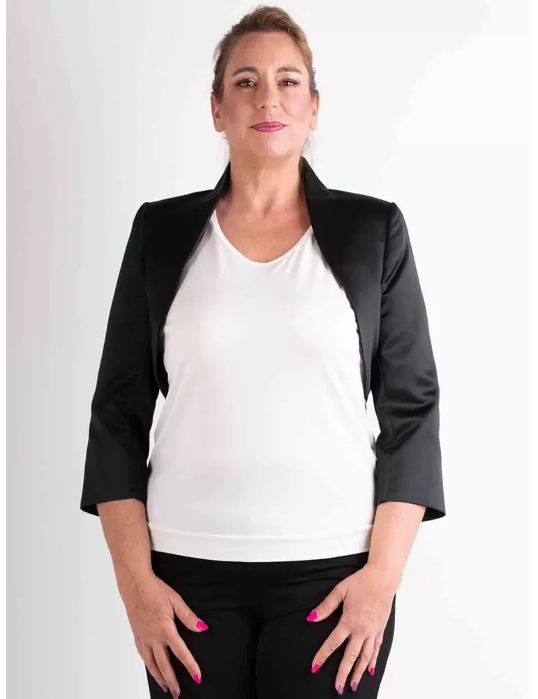 Sonia Pena black mikado silk short bolero jacket