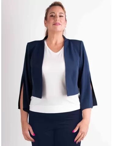 Giacca bolero cady blu con...