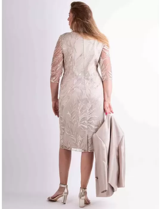 Sonia Pena 1240032 Completo cerimonia in pizzo champagne fino tg 56