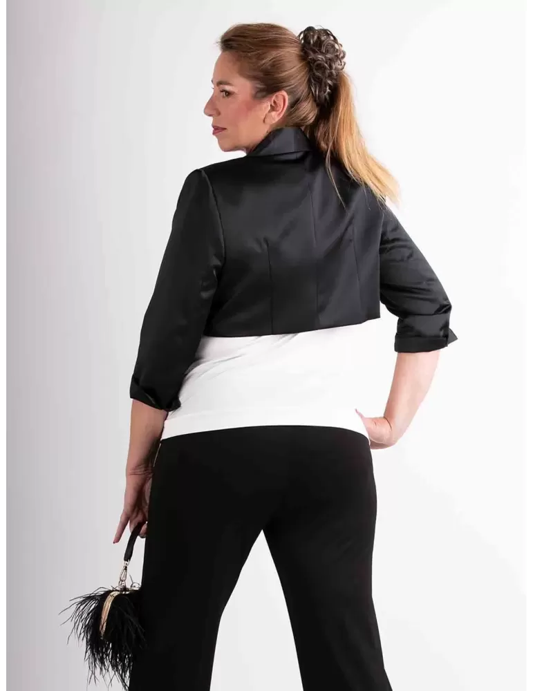 Shop on line Sonia Pena 1240103 black mikado silk bolero jacket