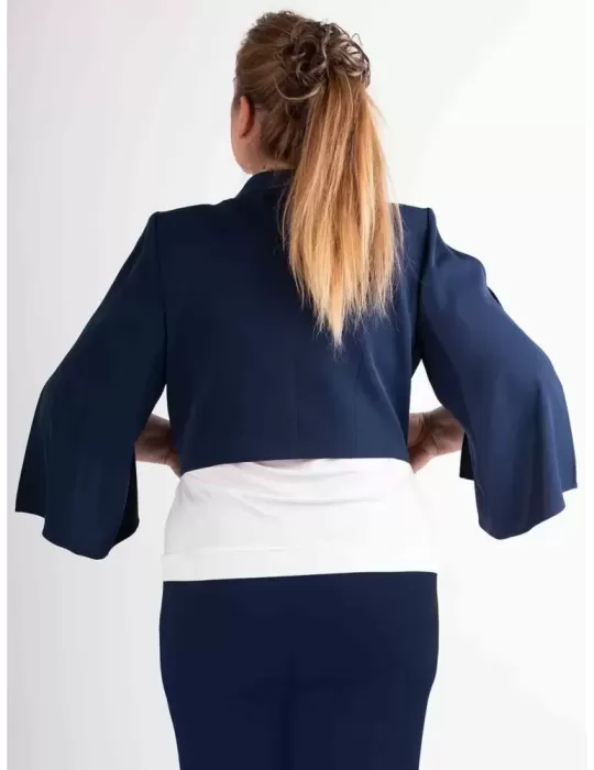 Shop on line Sonia Pena 1240103 blue mikado silk bolero jacket