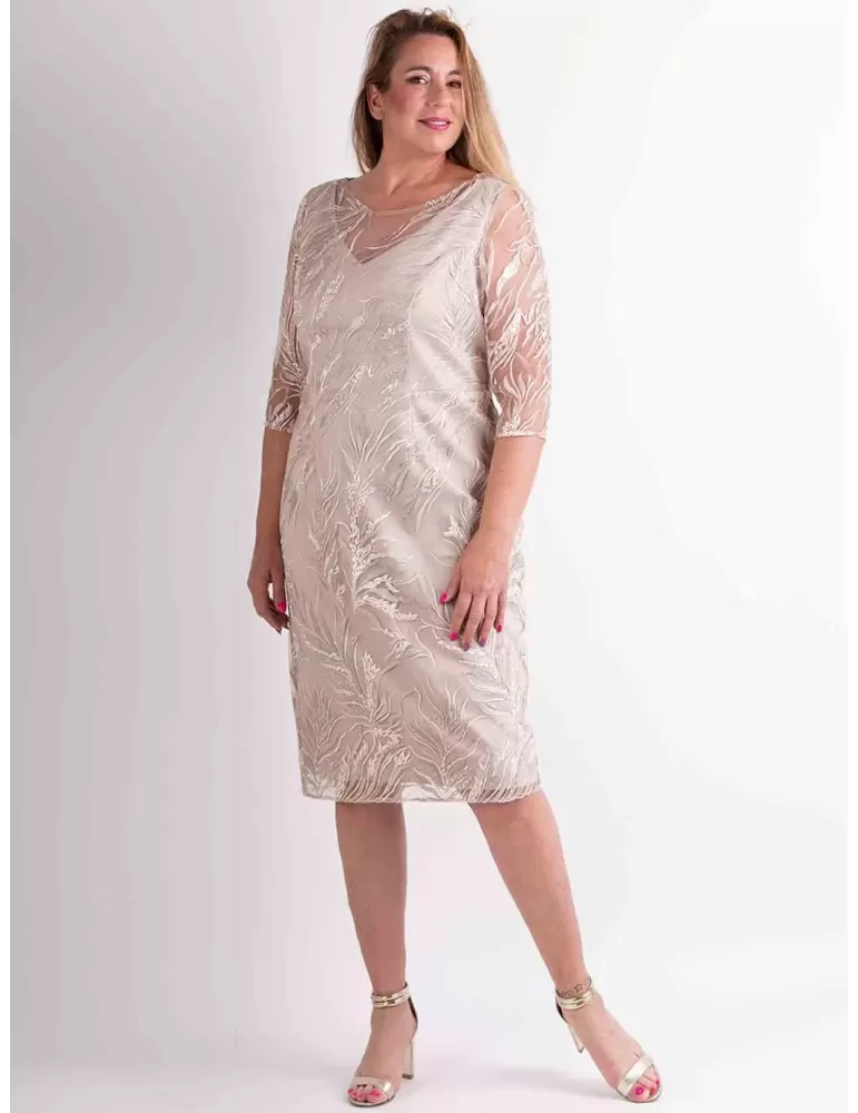 Sonia Pena 1240032 Completo cerimonia in pizzo champagne fino tg 56