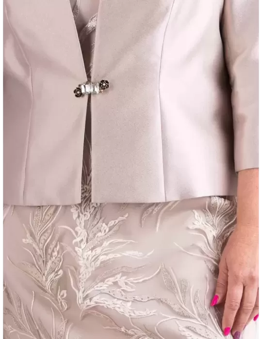 Sonia Pena 1240032 beige lace formal dress and jacket suit