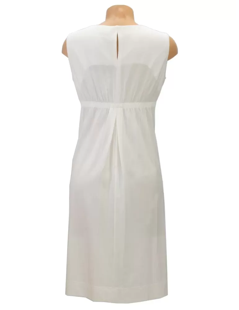 Riva Tricot white viscose skater midi sun dress