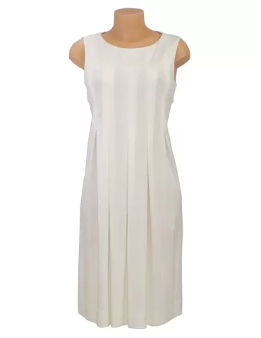 Riva Tricot white viscose skater midi sun dress