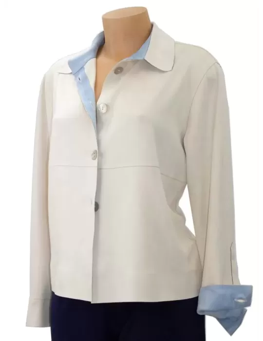 Riva Tricot - Shop online | Giacca camicia alcantara beige fino tg 56