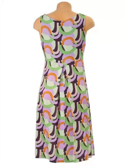 Rubamori Italy SS 24 | Green lilac orange printed sundress for ladies