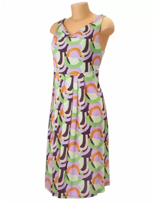 Rubamori Italy SS 24 | Green lilac orange printed sundress for ladies
