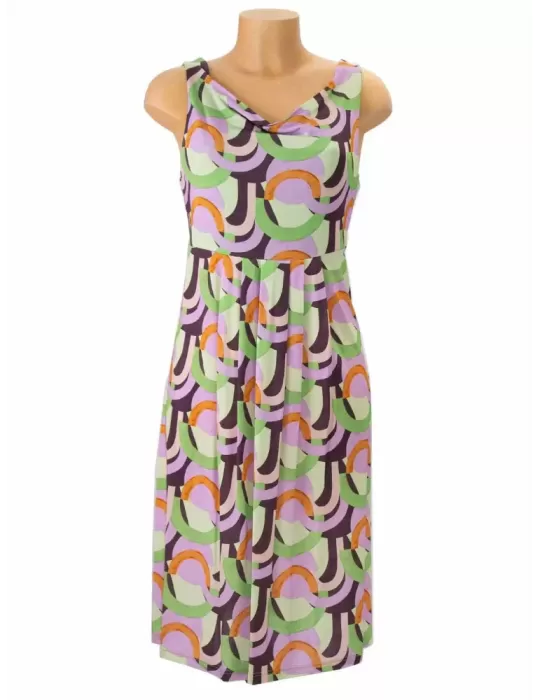 Rubamori Italy SS 24 | Green lilac orange printed sundress for ladies Rubamori Italy SS 24 | Green lilac orange printed sundress for ladies