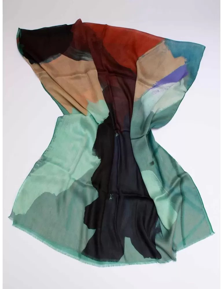 Nicki Colombo 2024 | Sciarpa maxi stola pashmina sfumature sul verde