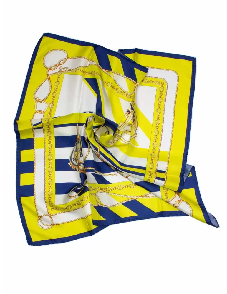 Tessago 2024 | Foulard carrè in raso di seta fantasia marina