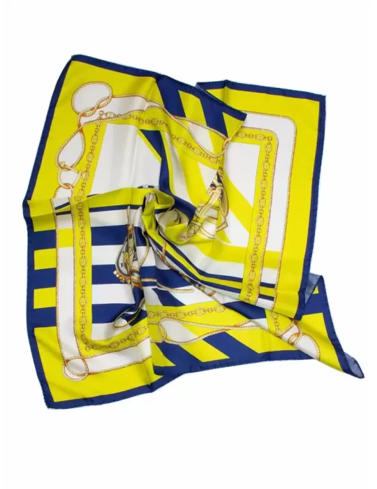 Tessago 2024 | Foulard carrè in raso di seta fantasia marina