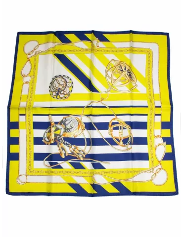 Tessago 2024 | Foulard carrè in raso di seta fantasia marina