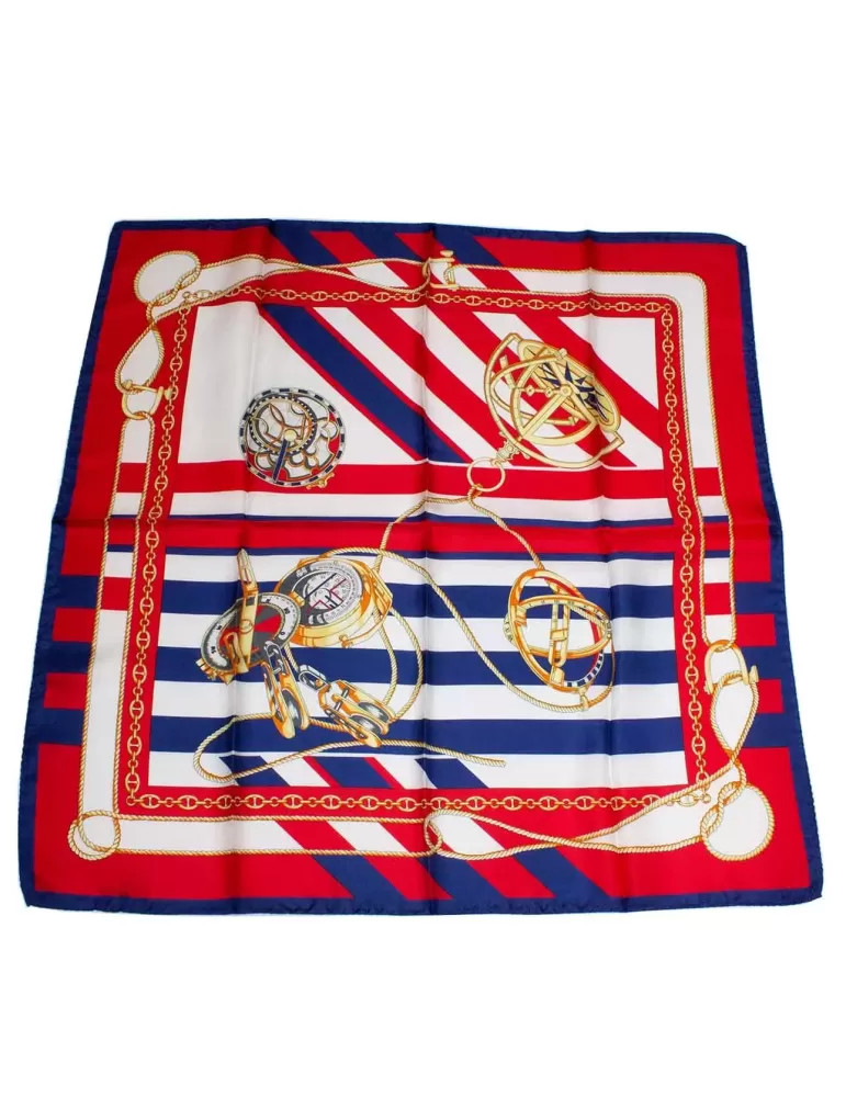 Tessago 2024 | Foulard carrè in raso di seta fantasia marina Tessago 2024 | Foulard carrè in raso di seta fantasia marina