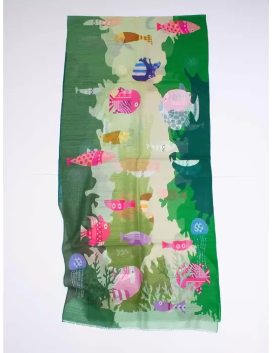 Nicki Colombo bright colors pop art style printed scarf Nicki Colombo bright colors pop art style printed scarf