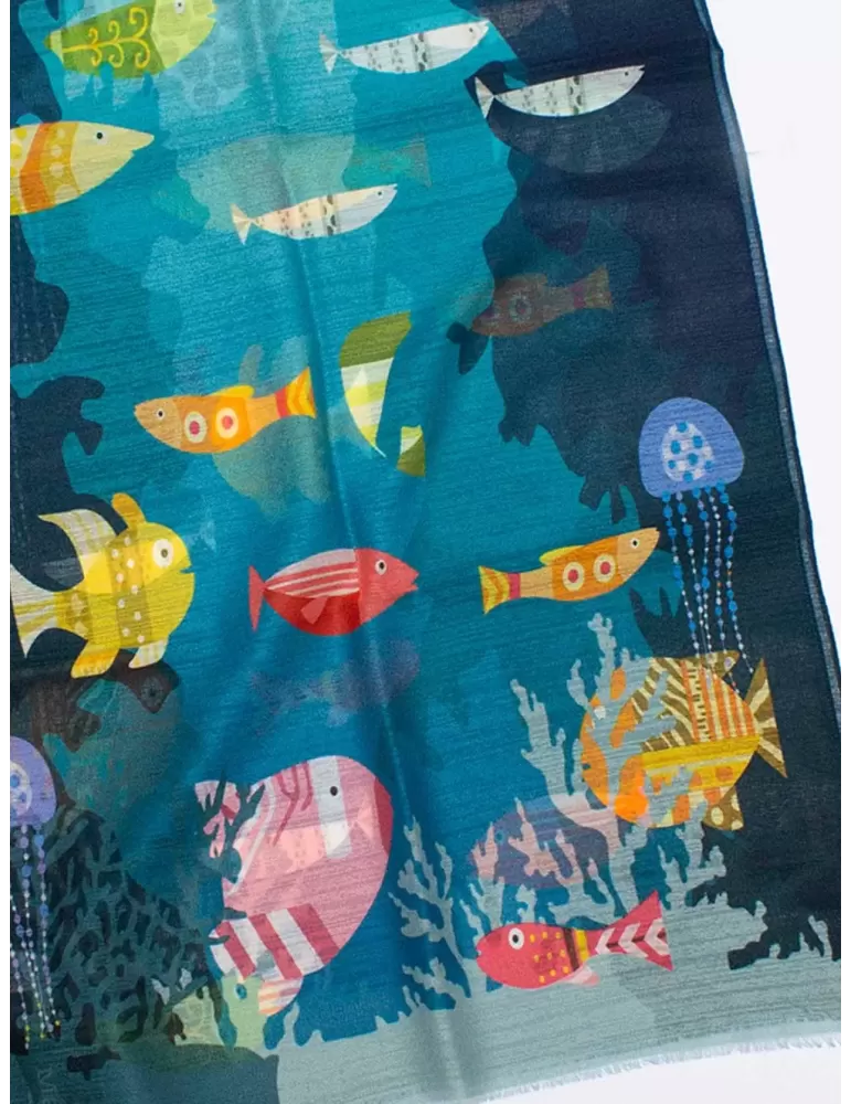 Nicki Colombo bright colors pop art style printed scarf Nicki Colombo bright colors pop art style printed scarf