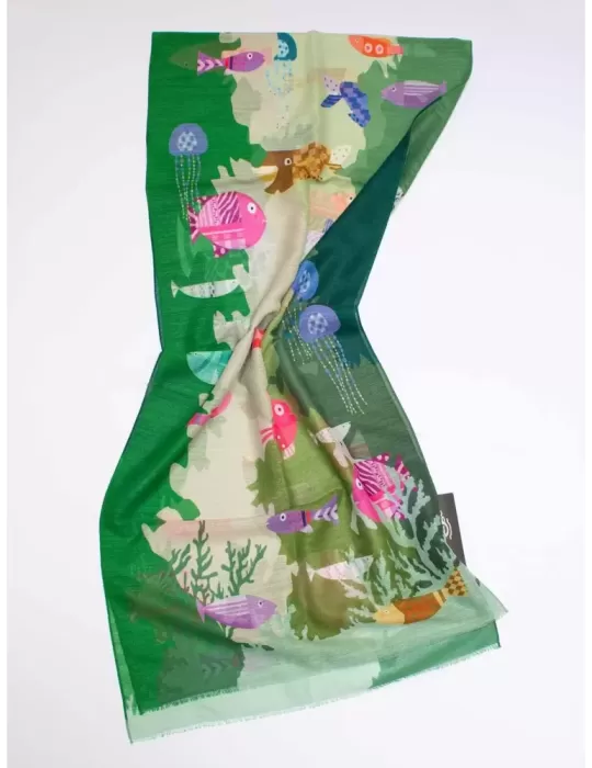 Nicki Colombo bright colors pop art style printed scarf