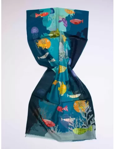 Nicki Colombo bright colors pop art style printed scarf 2