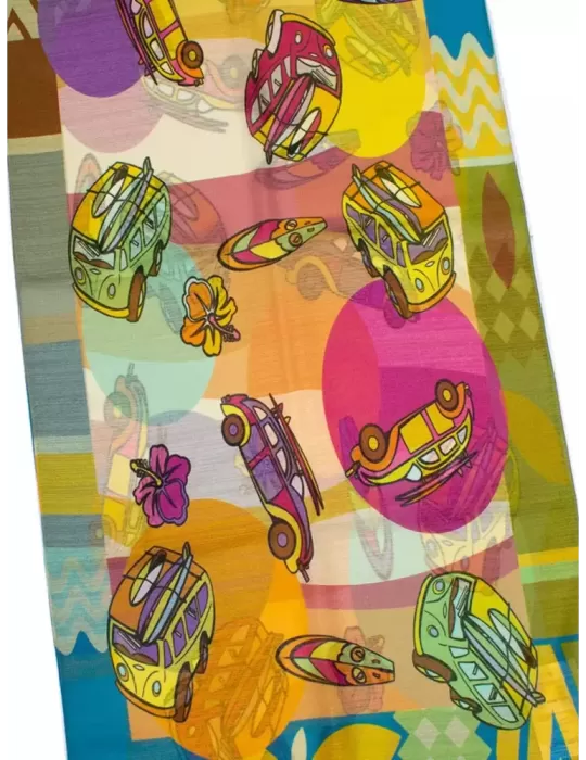 Nicki Colombo bright colors pop art style printed scarf
