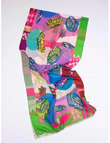 Nicki Colombo bright colors pop art style printed scarf 2