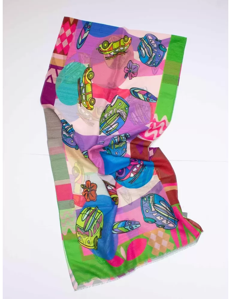 Nicki Colombo bright colors pop art style printed scarf