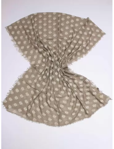 Nicki Colombo 2024 | Sciarpa pashmina beige giglio fiorentino 2