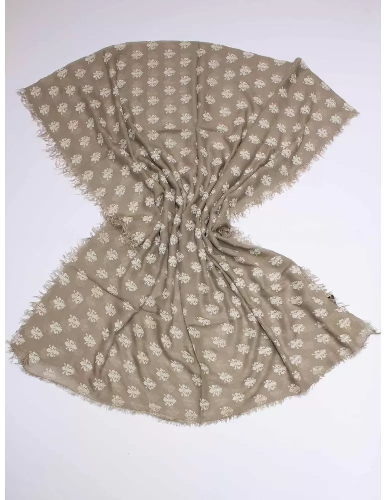 Nicki Colombo | Beige pattern modal large pashmina scarf